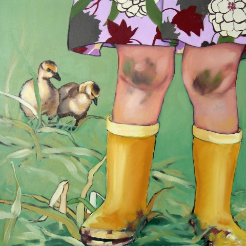 Yellow Boots With Goslings